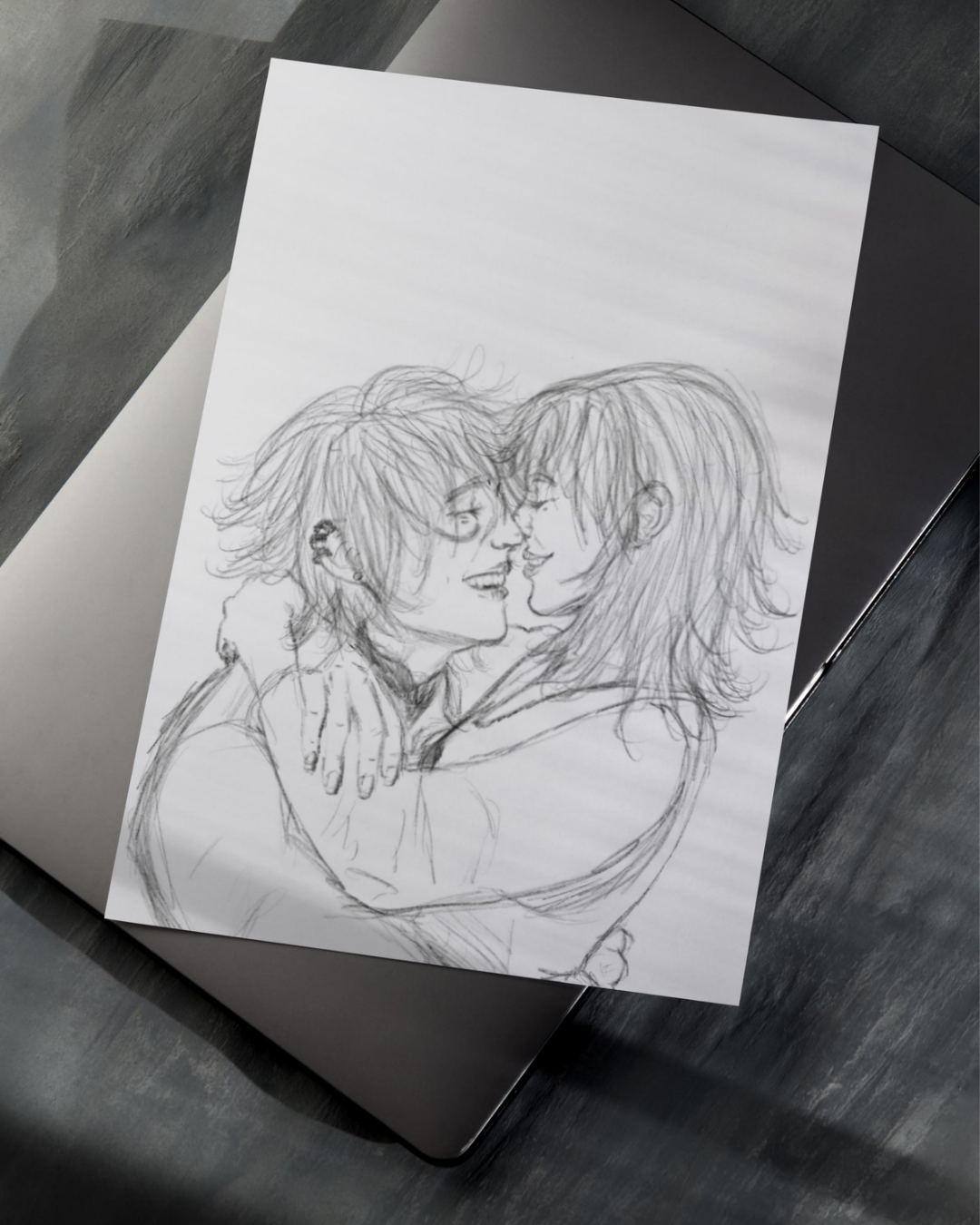 Leon & Sara, Smiling Sketch Art Print