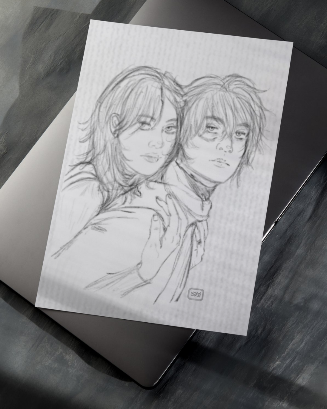 Leon & Sara Concept Sketch Art Print