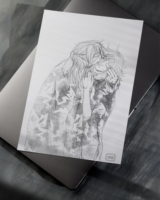 Cael & Pithus Klimt Sketch Art Print